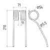 Pick-up fjeder Længde:210mm, Bredde:71mm, Ø5.5mm - Passer til New Holland, Massey Ferguson, Challenger Passer til: 700728401