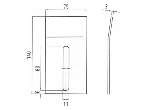 Skrabeplade 140x75x3mm Passer til: 52532130