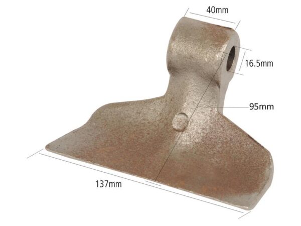 Slagle (Hammer), Topbredde mm: 40mm, Nederste bredde mm: 137mm, Hul Ø: 16.5mm, Radius 95mm - Passer til Berti, Breviglieri, Maschio, Vogel & Noot Passer til: MP0008