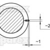 Frontlæssetand - Buet 680mm, Gevind: M20 x 1.50 (Firkantet) Passer til: 5068102