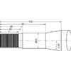 Frontlæssetand - Forkrøppet 840mm, Gevind: M27 x 1.50 (Firkantet) Passer til: 23201502