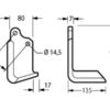 Kniv Buet Højre 80x7mm Højde: 192mm. Hulafstand: 48mm. Hul Ø: 14.5mm. Passer til Maschio