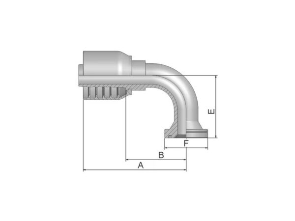 Parker Preskobling SAE 3/4'' x 38mm Ø 90° Flange (3000psi)