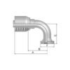 Parker Preskobling SAE 1'' x 45mm Ø 90° Flange (3000psi)