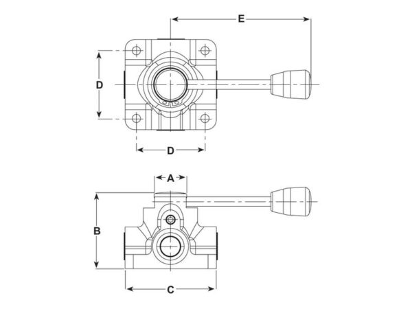 Spenco Drejeventil 4-vejs omskifteventil 1/2'' BSP (60 L/min Flowhastighed)