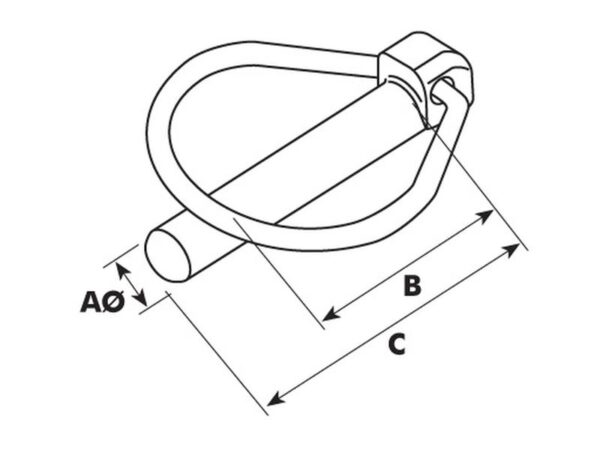 Ringsplit (pæreformet), Stift Ø11mm x 70mm (4 stk. Agripak)