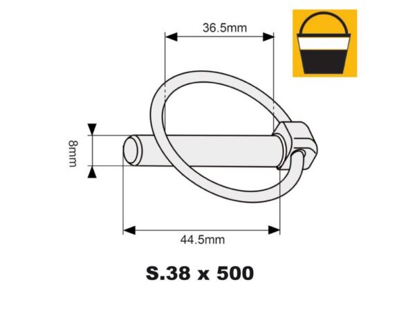 Ringsplit (rund), Stift Ø8mm x 44.5mm (500 stk. Large Bucket)