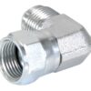 Hydraulikadapter 3/4'' JIC Han x 3/4'' JIC Drejelig hun 90° Kompakt udstødningsbøjning