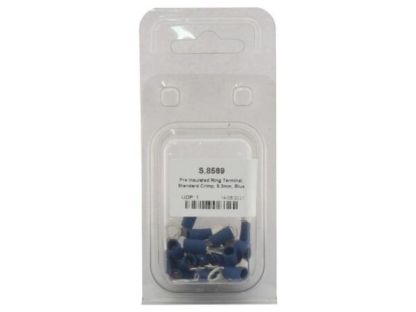 Kabelsko (øje), Standard Grip, 5.3mm, Blå (1.5 - 2.5mm) (Agripak 25 stk.)