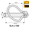 Ringsplit (pæreformet), Stift Ø9mm x 44.5mm (150 stk. Small Bucket)