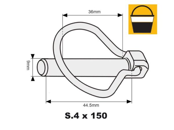 Ringsplit (pæreformet), Stift Ø9mm x 44.5mm (150 stk. Small Bucket)