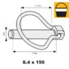 Ringsplit (pæreformet), Stift Ø9mm x 44.5mm (150 stk. Small Bucket)