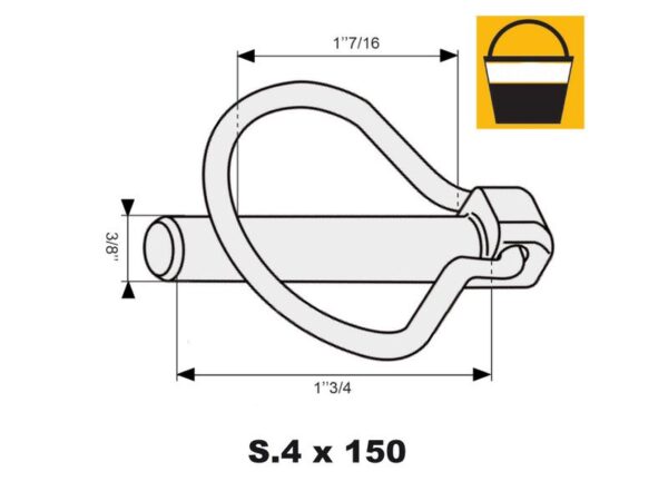 Ringsplit (pæreformet), Stift Ø9mm x 44.5mm (150 stk. Small Bucket)