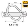 Ringsplit (pæreformet), Stift Ø10.5mm x 44.5mm (150 stk. Small Bucket)