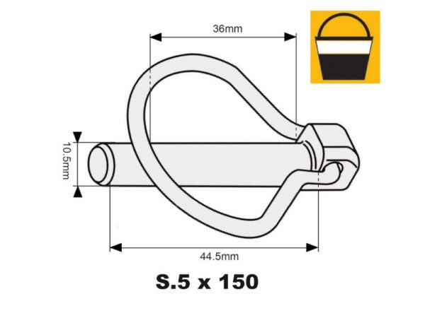 Ringsplit (pæreformet), Stift Ø10.5mm x 44.5mm (150 stk. Small Bucket)