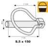 Ringsplit (pæreformet), Stift Ø10.5mm x 44.5mm (150 stk. Small Bucket)