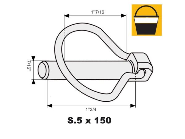 Ringsplit (pæreformet), Stift Ø10.5mm x 44.5mm (150 stk. Small Bucket)