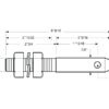 Redskabsbolt 22x135mm, Gevind 7/8x70mm Kat. 1 (Ø22mm)