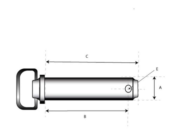 Trækbolt (m/kæde & ringsplit) 19x157mm
