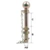 Kuglebolt 25.4mm x 185mm (B+C) 2000kg