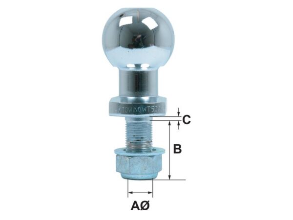 Kuglebolt 19mm x 43mm (B+C) 350kg