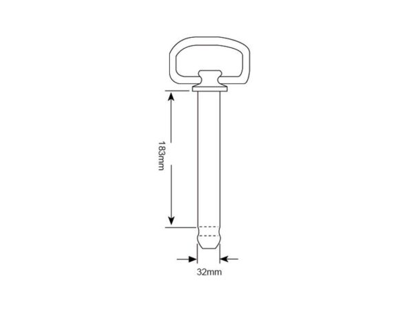 Trækbolt (m/kæde & ringsplit) 30x157mm