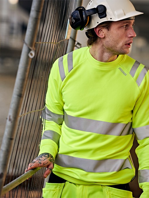 4c1f55deff5ee4c434c8cc7230e069c5 HIGH VIS GREEN SWEATSHIRT KLASSE 3 7862 GPSW